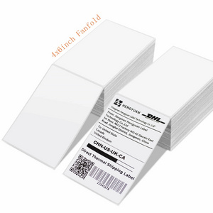 Blank White Waybill Sticker A6 Folded Thermal Label Sticker Paper 100x150 roll shipping Label 4x6 Fan Fold