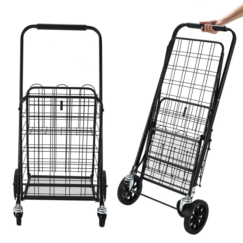 Amazon Hot Sellingtop Quality Manufacture Mini Supermarket Cart Grocery Trolley Cart Shopping Trolley For Elderly