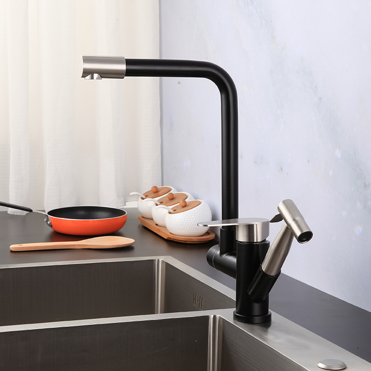 High-Quality universal tube faucet Sus304 Kitchen pull out spray kitchen tap with sprayer gun