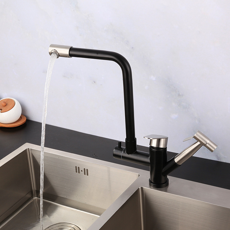 High-Quality universal tube faucet Sus304 Kitchen pull out spray kitchen tap with sprayer gun