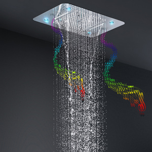 Bathroom Music Shower Head High Quality Ceilling LED Shower Head panel Rainfall Waterfall Misty Column Faucets