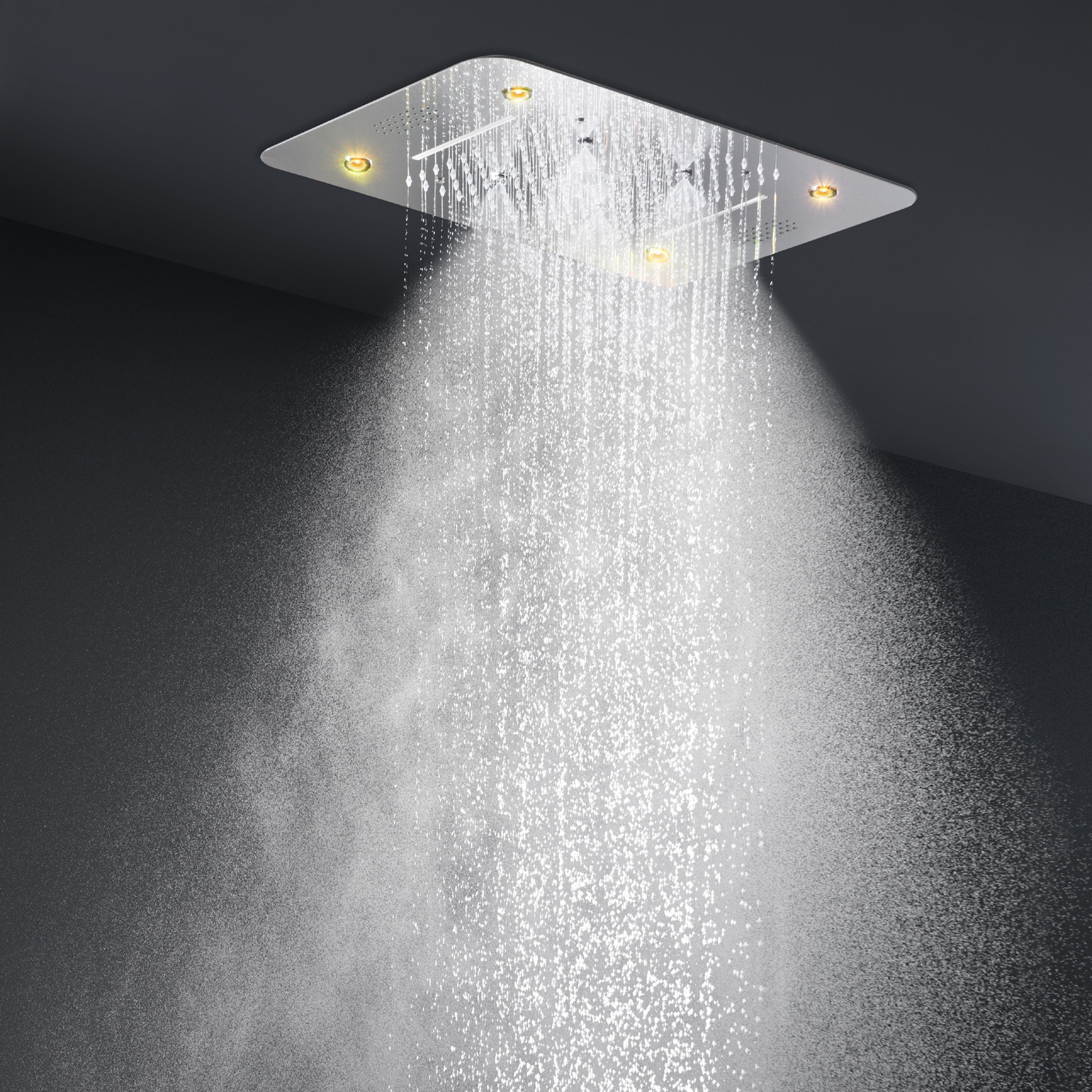 Bathroom Music Shower Head High Quality Ceilling LED Shower Head panel Rainfall Waterfall Misty Column Faucets