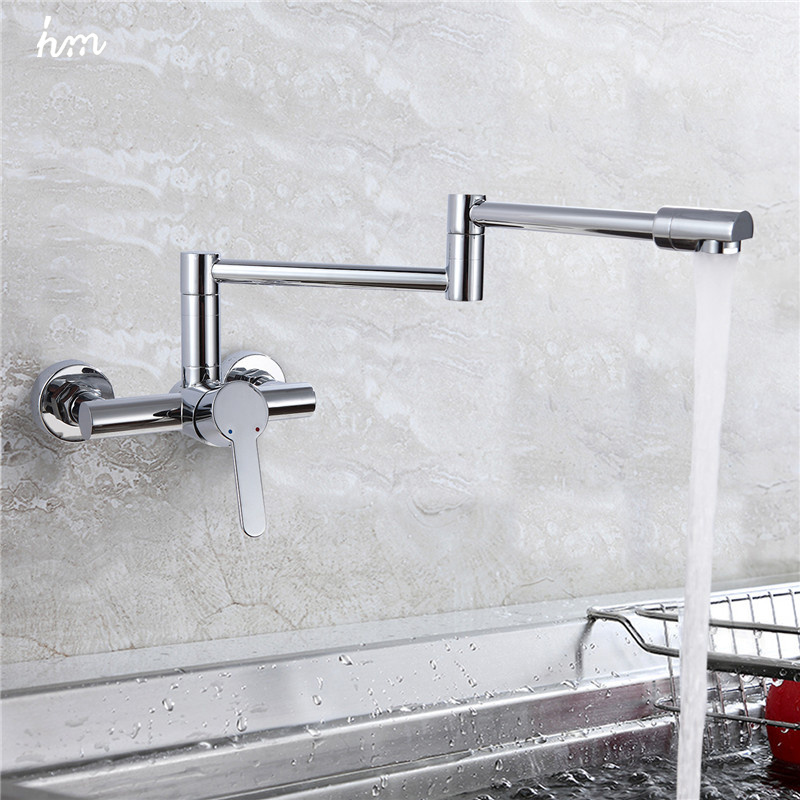 New design Brass mixing tap Wall Mount 360 Swivel degree Kitchen basin Faucet