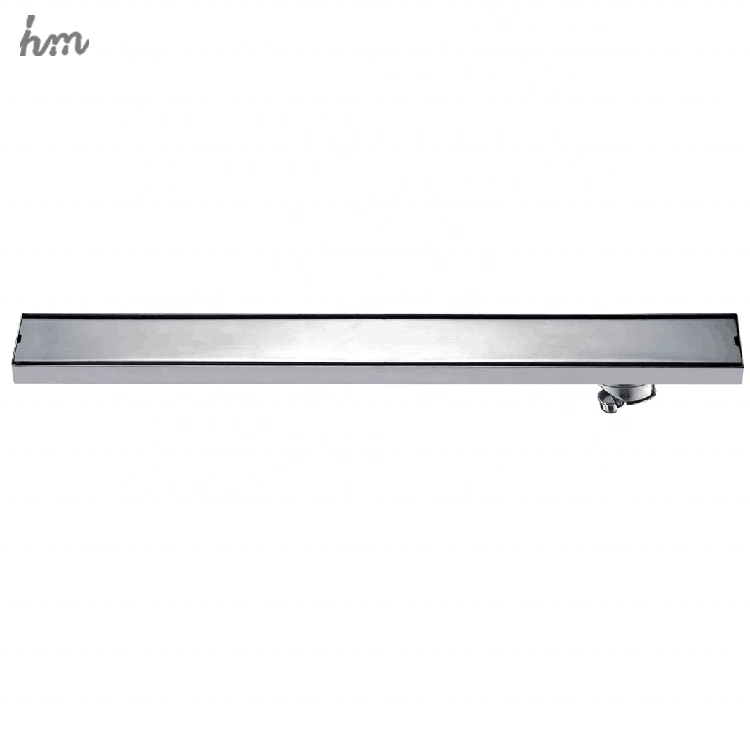 Odor Resistant Floor Drain Cover 80cm Long Rectangular Sus304 Stainless Steel Shower Invisible  Side Drainage Port Floor Drain