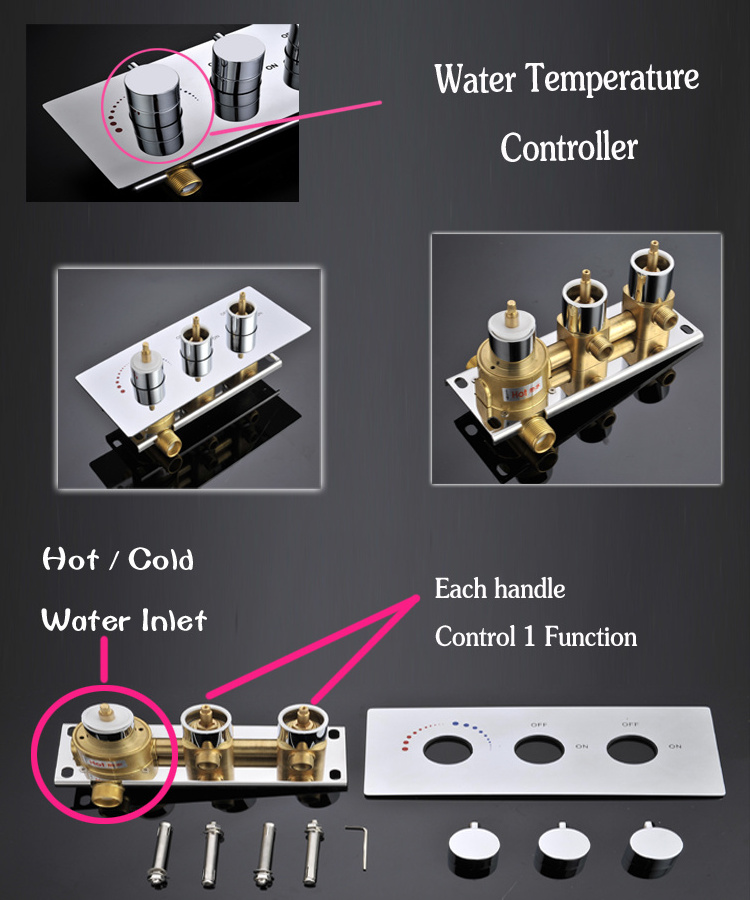 sanitary fitting high quality hot cold mixing water valve 2 way diverter water flow shower controller