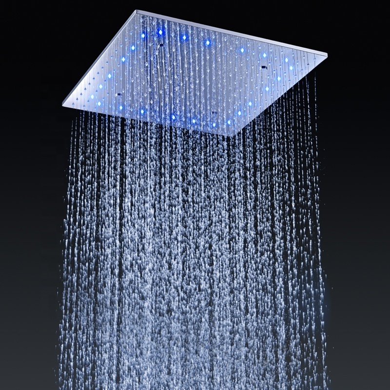 Wholesale Bathroom Faucet Accessories 50x50cm 2 Function LED Overhead Shower large rain ,mist