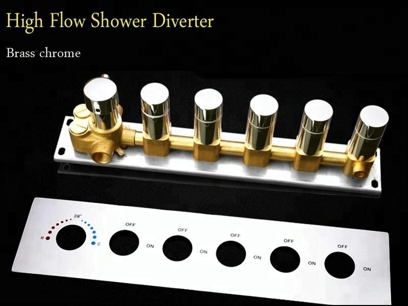 Modern 5 Functions Shower Diverter Valve For Conceal Shower / Brass chrome shower mixer