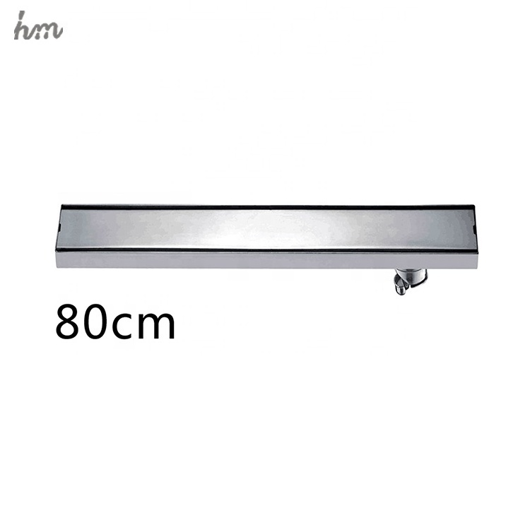 Bathroom Side Drainage Floor Drain Toilet Shower 304 Stainless Steel Invisible Square Long Linear Floor Drain 60cm/80cm/100CM