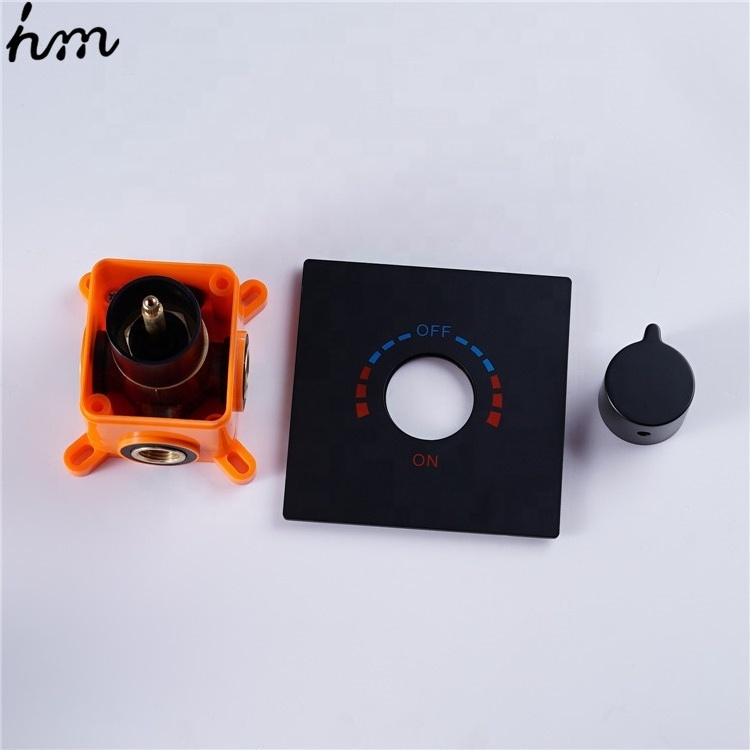 Bathroom Latest Design Hot Cold Two Functions Shower Switch Black Concealed Brass Shower Mixer Water Valve