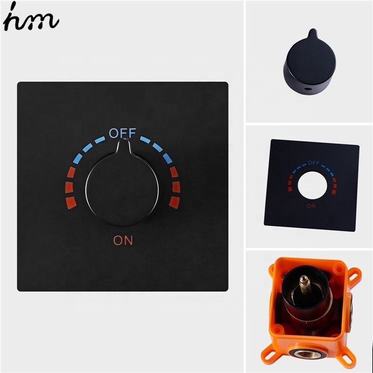 Bathroom Latest Design Hot Cold Two Functions Shower Switch Black Concealed Brass Shower Mixer Water Valve