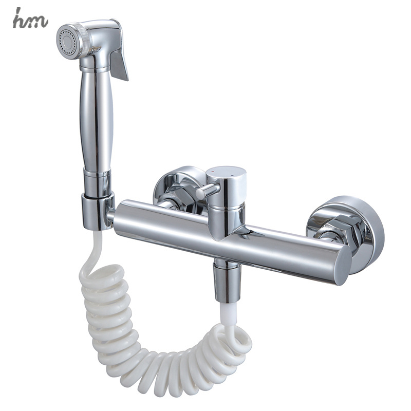 Portable Wall Mounted High Pressure Toilet Nozzle Bidet Mixer Tap Spray Gun Faucet Set