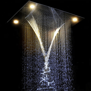 4 function multi function electric led rain shower head waterfall shower head