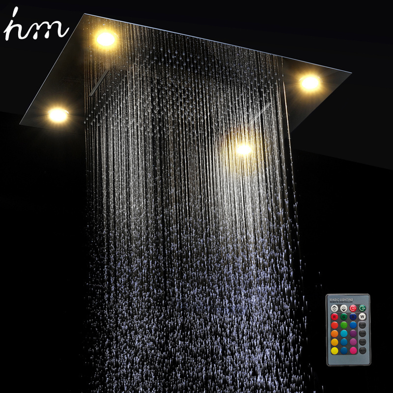 4 function multi function electric led rain shower head waterfall shower head