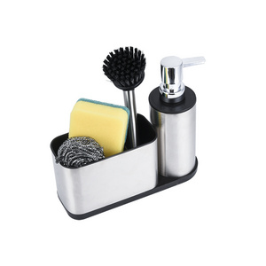 Hot selling Stainless steel kitchen sink organizer with PP brush for Sink Caddy