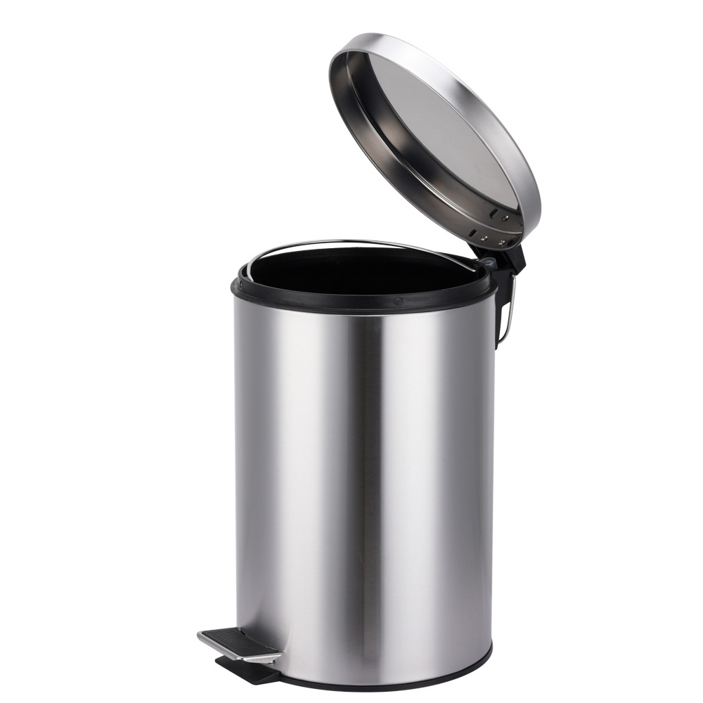 5L Flat lid household trash bin stainless steel trash can