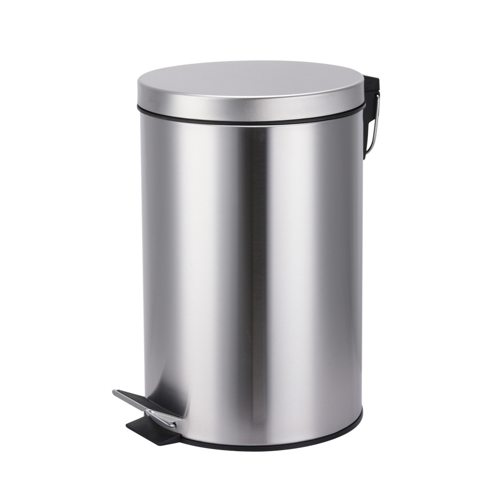 5L Flat lid household trash bin stainless steel trash can