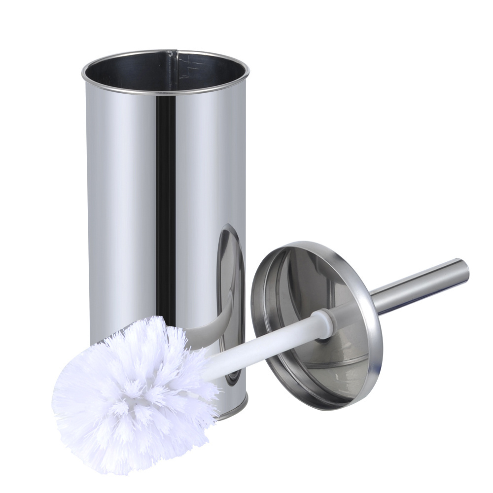 5 liter stainless steel classic trash can with toilet brush set holder