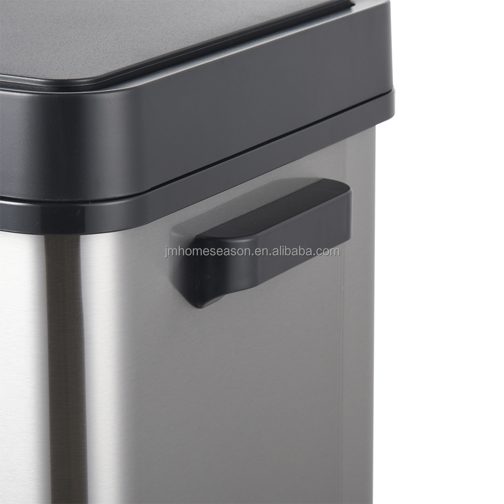 new design fashion 50 70 liters stainless steel square touchless sensor waste dustbin waste bin