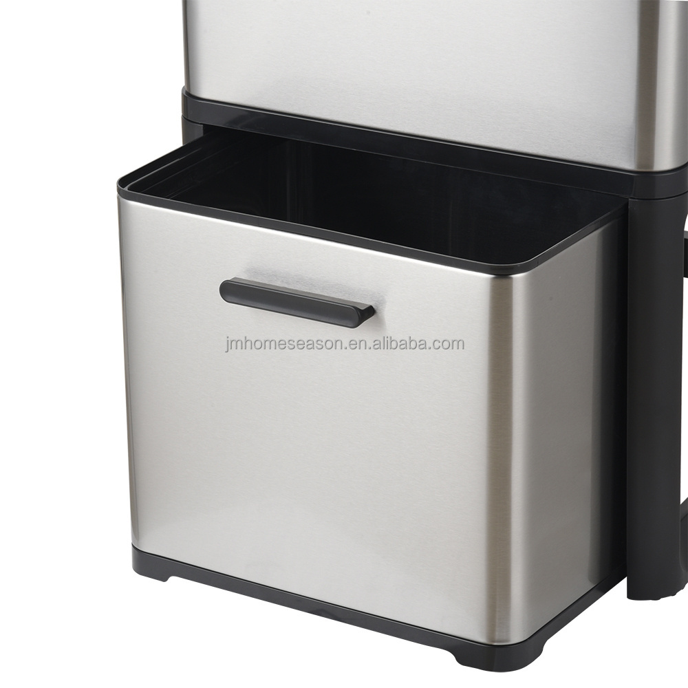 new design fashion 50 70 liters stainless steel square touchless sensor waste dustbin waste bin