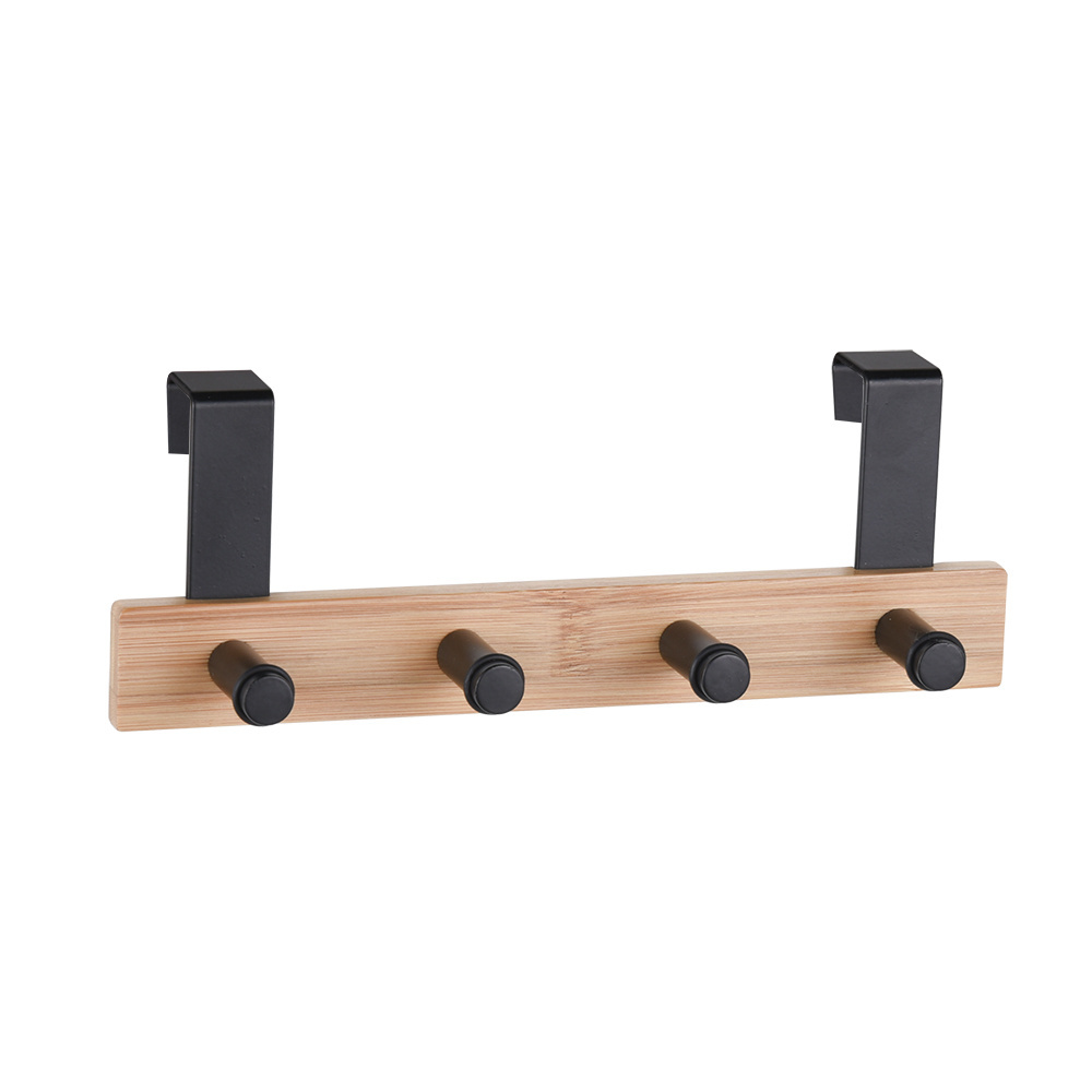 Bathroom Kitchen black metal over door towel rack  drawer hanger hook