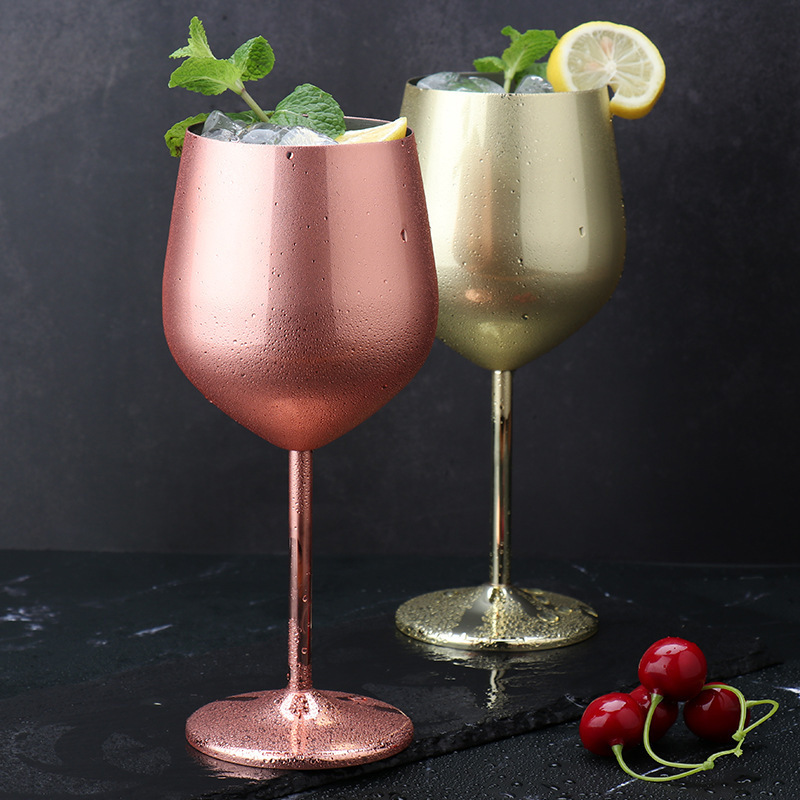 Unique and Cute Portable Metal Wine Glass Stainless Steel Wine Glass Unbreakable Gold Wine Glasses