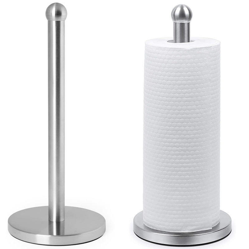 One-Handed Operation Stainless Steel Countertop Paper Towel Holder Kitchen Paper Towels Holder With Spray Bottle