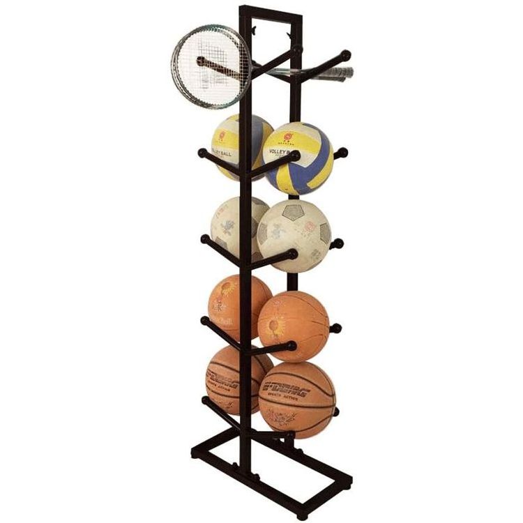 Basketball Freestanding Garage Sport Equipment Organizer Vertical Display Stand For Volleyball Football Ball Storage Rack