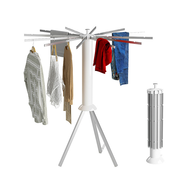 Outdoor Balcony  Multifunctional Portable Drying Rack Corner Retractable Rotating Multi-head Octopus Clothes Drying Rack