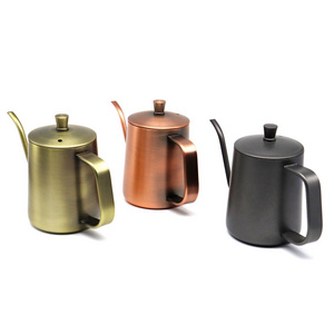 Hanging Ear Hand Blunt Long Narrow Drip Long Mouth Pour Over Kettle Gooseneck Spout Coffee Tea Pots  With Lid Coffee Kettle