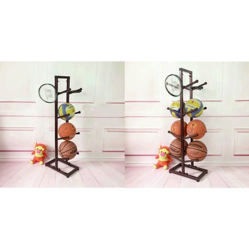 Basketball Freestanding Garage Sport Equipment Organizer Vertical Display Stand For Volleyball Football Ball Storage Rack