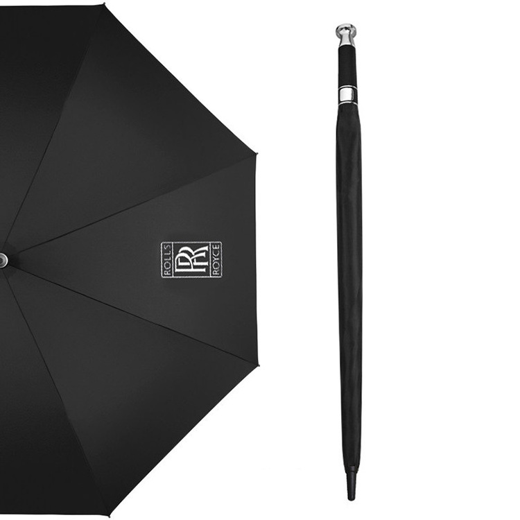 Windproof With Custom Logo High Quality 190T Pongee Uv Proof Black Coating Fiberglass Automatic Opening Golf Umbrella