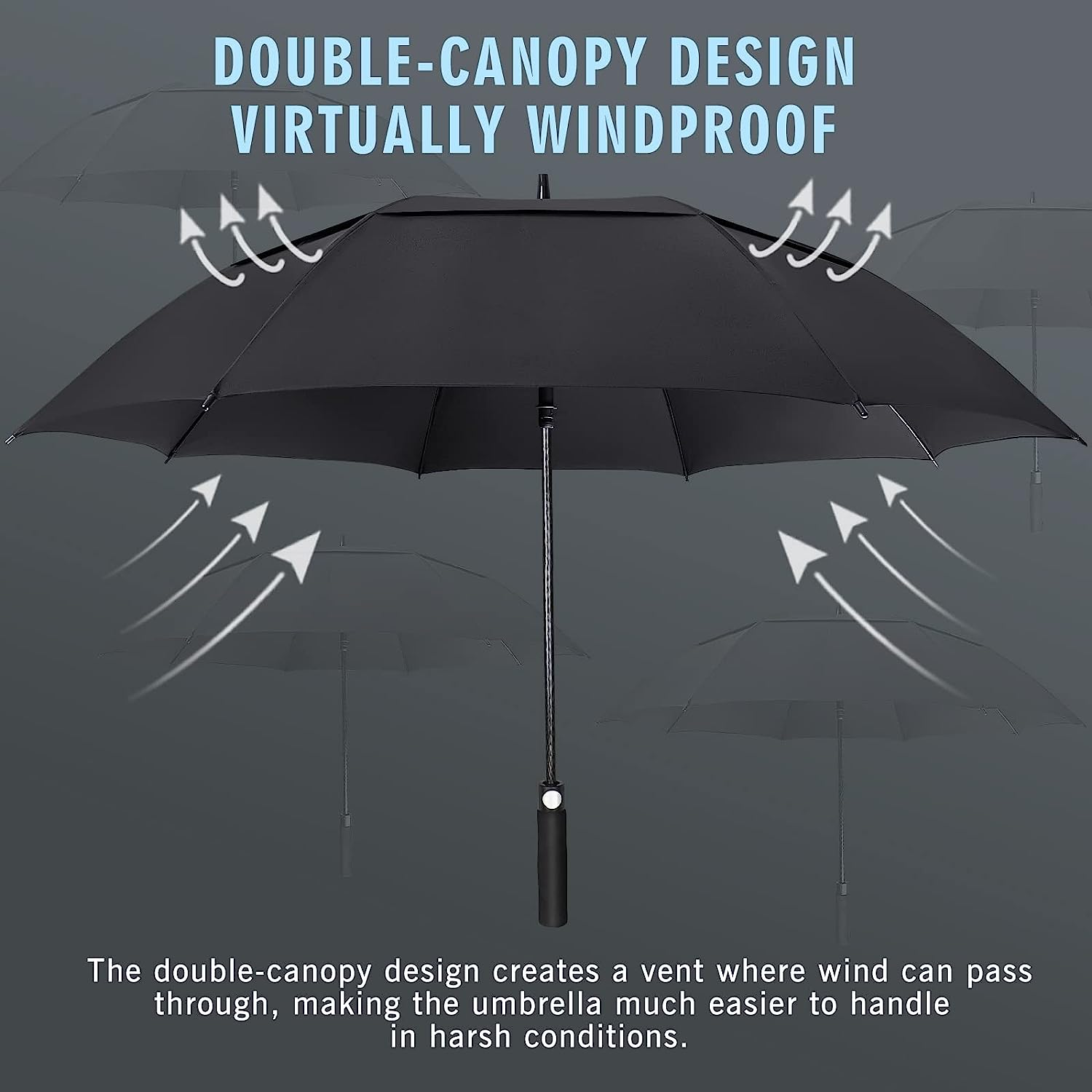 Business Advertising Umbrella  Automatic Open Extra Large Air-permeable Double-deck Golf Umbrella .