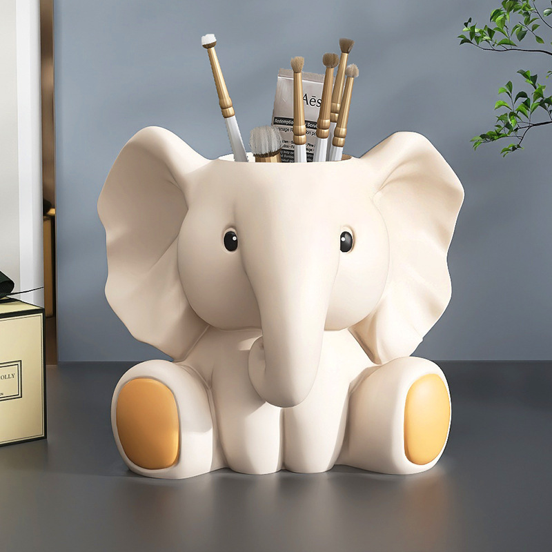 Creative stationery organizer ornament student office desktop birthday gift makeup pen lipstick elephant pencil holder