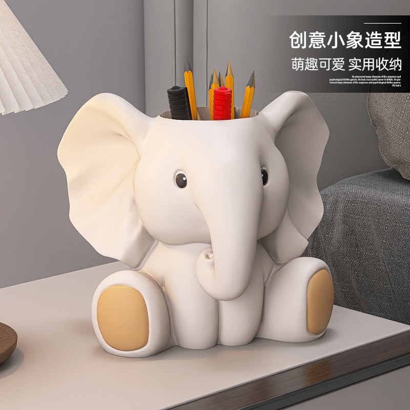 Creative stationery organizer ornament student office desktop birthday gift makeup pen lipstick elephant pencil holder