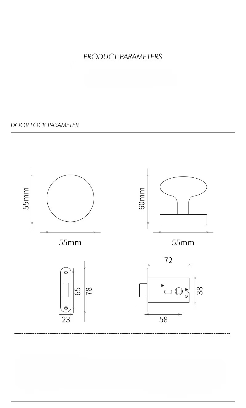 Double Ball Round Lock Bedroom Copper Ball Lock Door Knob Polished Gold Door Handle