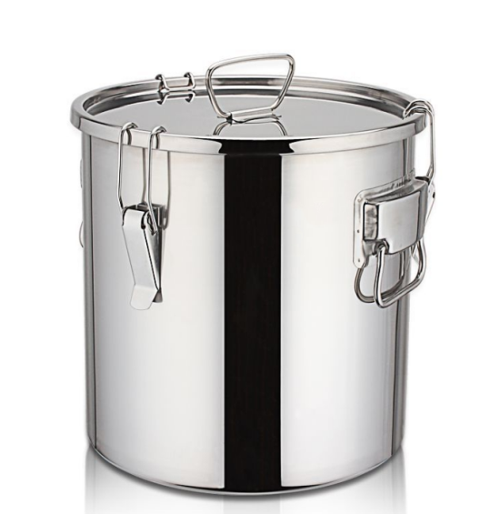 Stainless Steel 304 Body+ Ss201 Lids Large Stock Pots With Locks Tall Bucket With Sealed Lid For Oil Drum Wine Drum