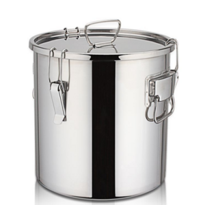 Stainless Steel 304 Body+ Ss201 Lids Large Stock Pots With Locks Tall Bucket With Sealed Lid For Oil Drum Wine Drum