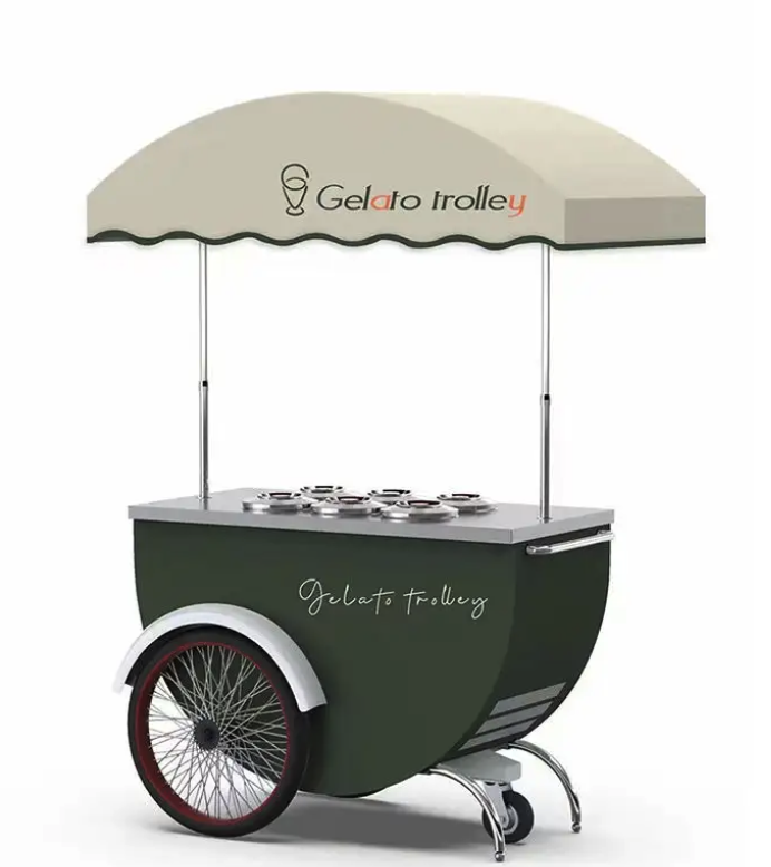 Freezer Push Cart Ice Cream Bike With Display Freezer High Standard Ice Cream Push Bike Food Cart