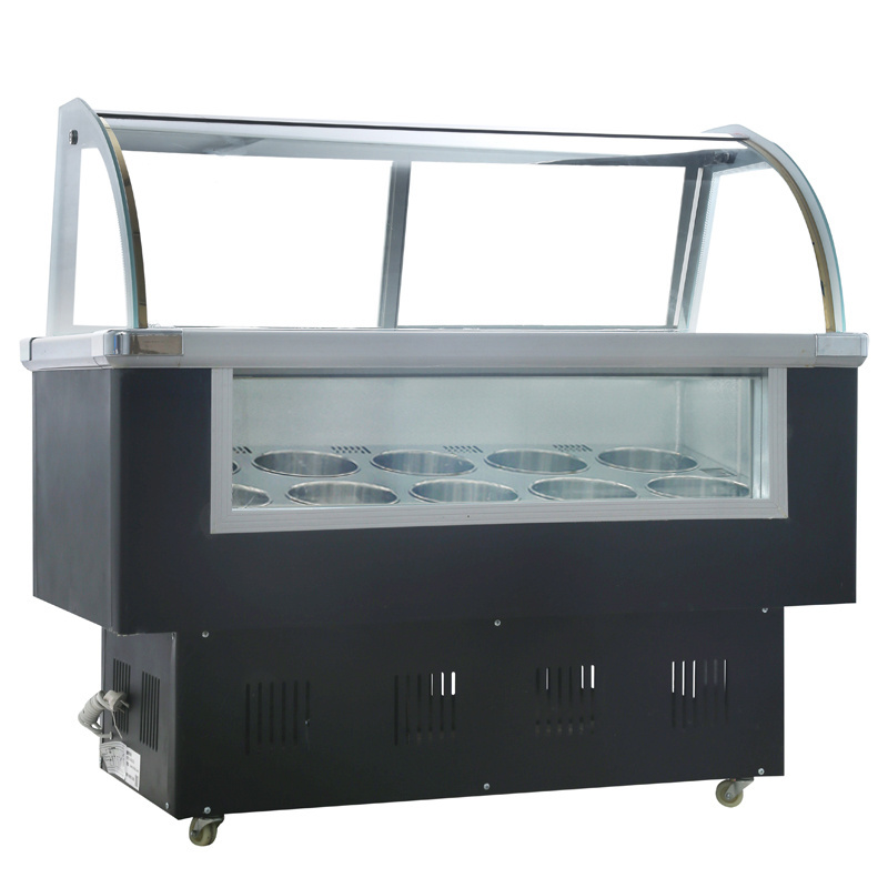 1.4BDQ display freezer glass door commercial countertop ice cream display fridge freezer top manufacturer