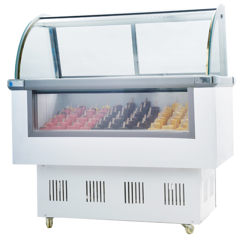 12 pans Commercial Used Outdoor Italian display freezer glass door Ice Cream Display Freezer  For Sale