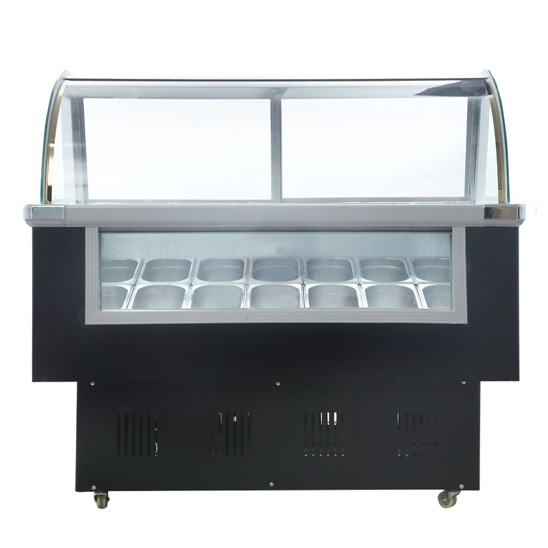 1.4BDQ display freezer glass door commercial countertop ice cream display fridge freezer top manufacturer