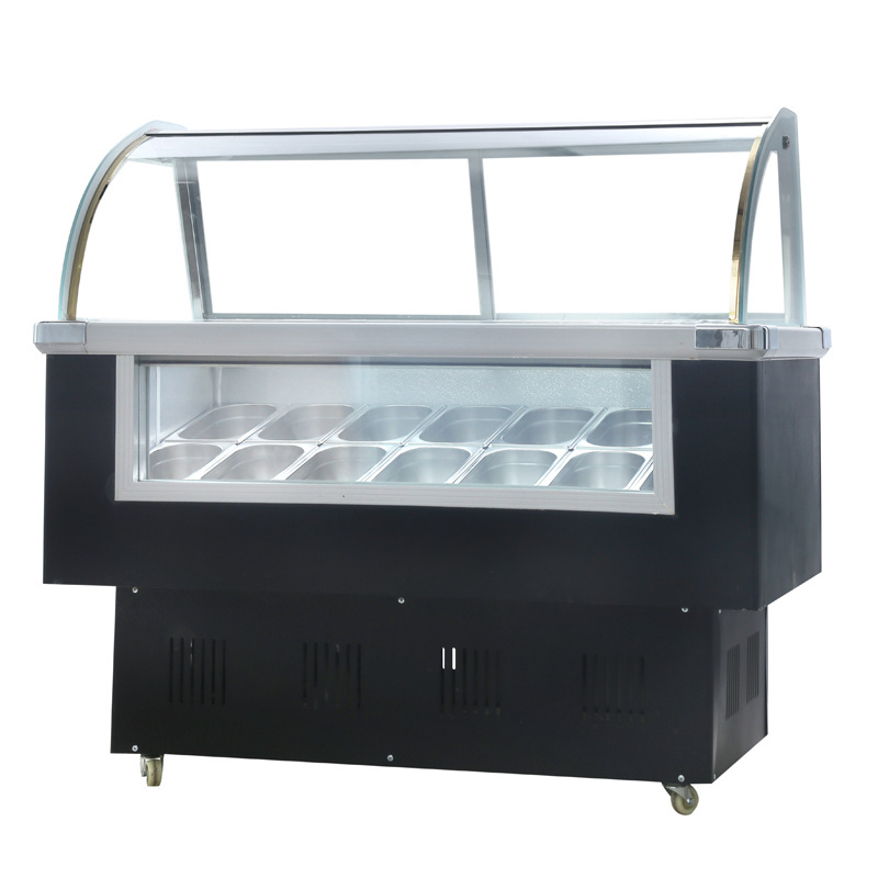 1.4BDQ display freezer glass door commercial countertop ice cream display fridge freezer top manufacturer