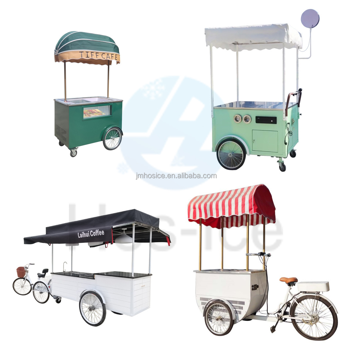 Commercial Mini Frozen Ice Cream Display Cart Trailer Gelato Mexican Beach Ice Cream Freezer Hand Cart Push Carts For Ice Cream