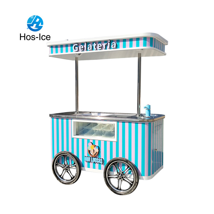 Summer Popular Street Application Gelato Cart Italian Ice Cream Cart With Europe standard mexican ice cream cart