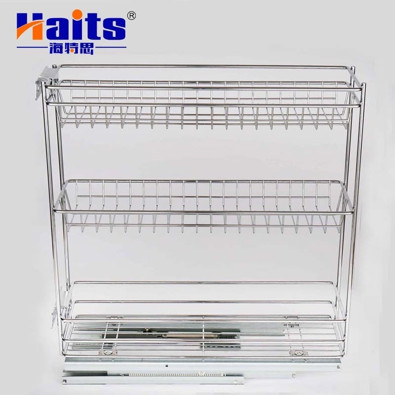 Kitchen Storage Basket Sliding Cabinet Basket Organizer Pull Out Basket For Kitchenware Cabinet