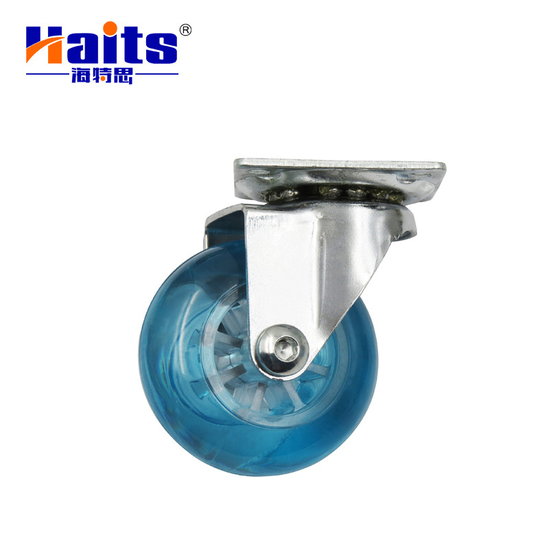 Locking Heavy duty furniture transparent rubber caster and wheel