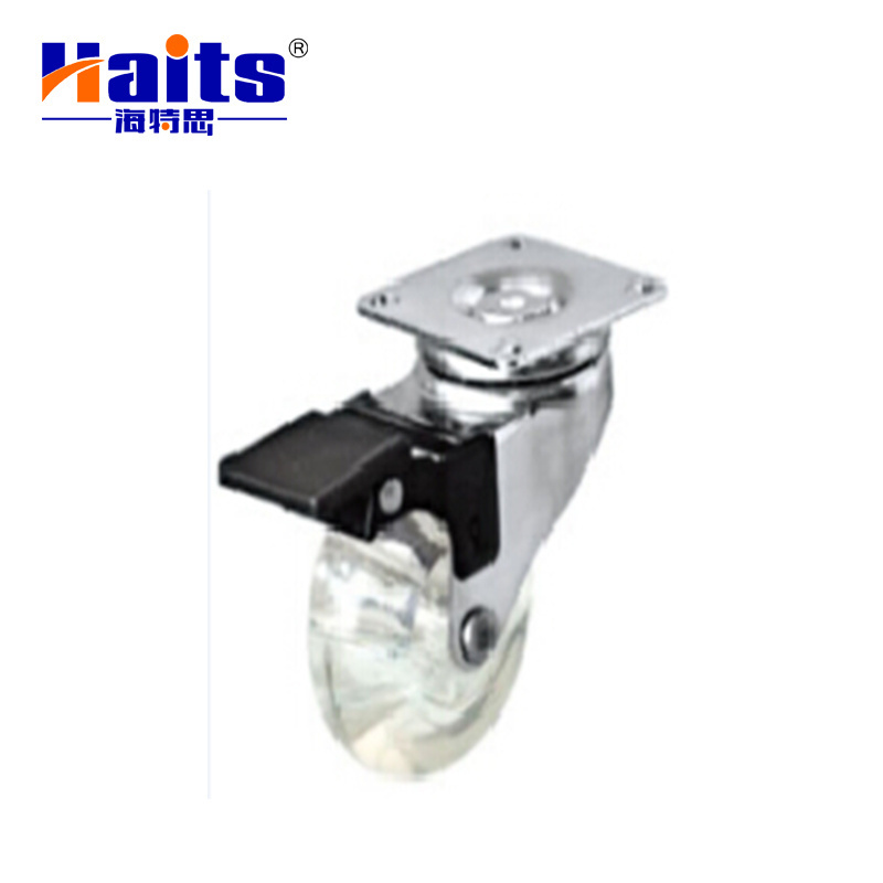 Locking Heavy duty furniture transparent rubber caster and wheel