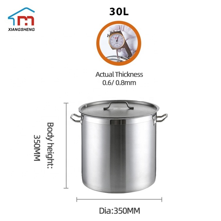 commercial industrial large 304 stainless steel cooking high stock pot warmer range  wholesale set soup and stock pot