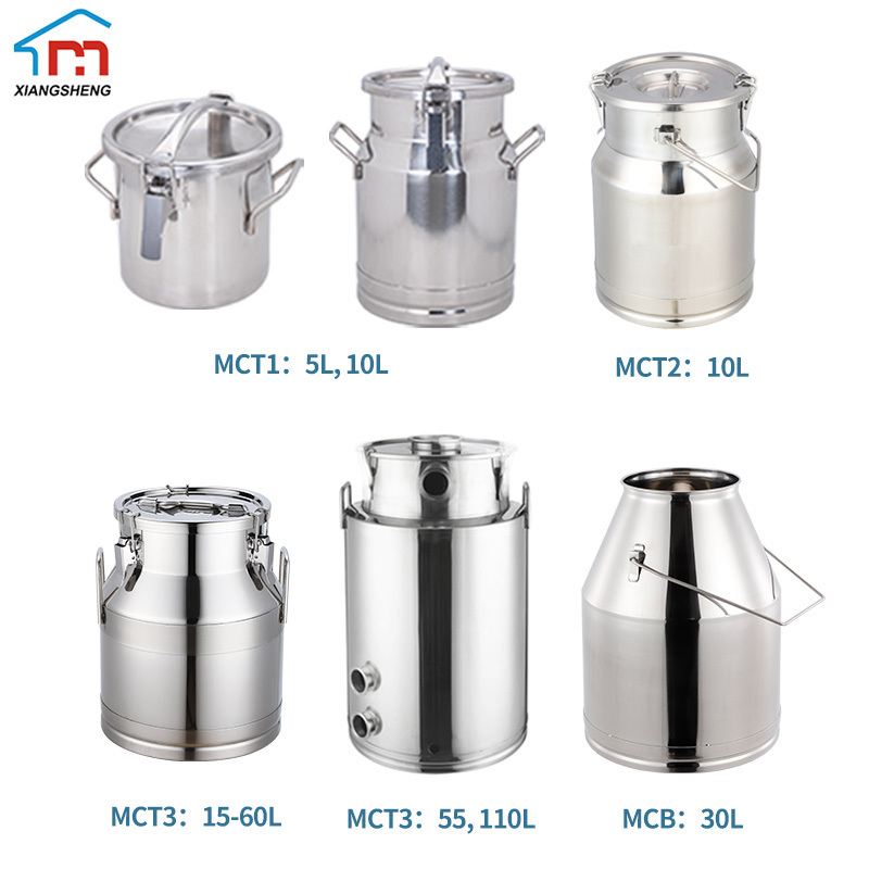 Top standard stainless steel milk bucket Cow Goat Milking Machine Storage Kitchen Rice Cereal Grain Coffee Bean flour Container