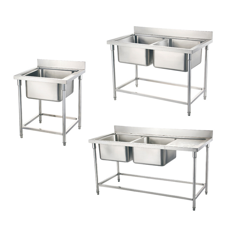 Best quality stainless steel commercial fish cleaning kitchen with sink work table